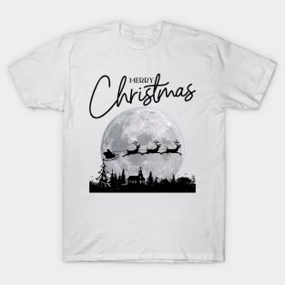 CHRISTMES Here Comes Flaying Santa Claus Giving T-Shirt